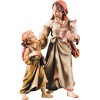 Herdswoman with kid and goat kid 18 cm Serie Colored maple