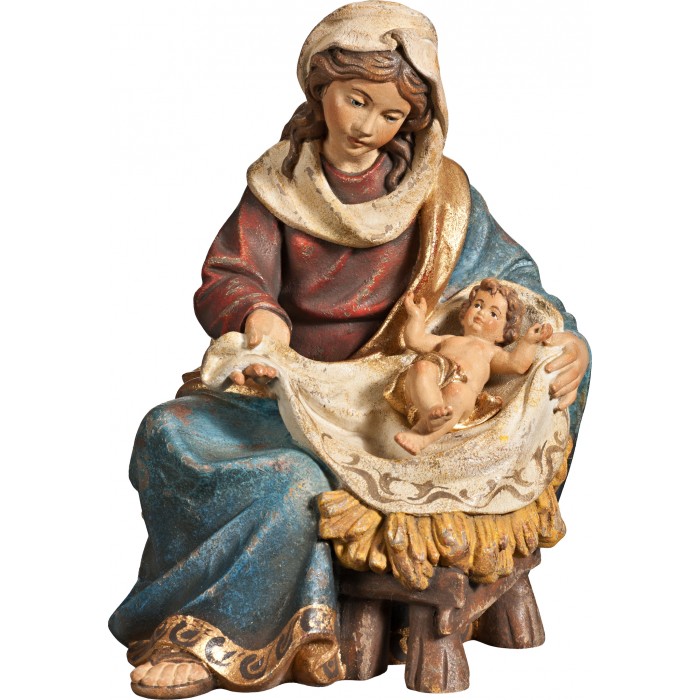 María sentada con Niño Jesús 75 cm Serie Antiguo