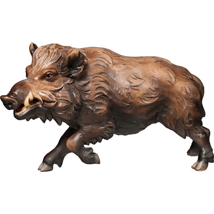 Wild boar male 50 cm Serie [30x18cm] Colored linden