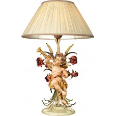 Table lamp with roses and Berglandputto with trumpet